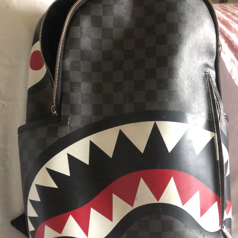 Sprayground Bape x LV print backpack